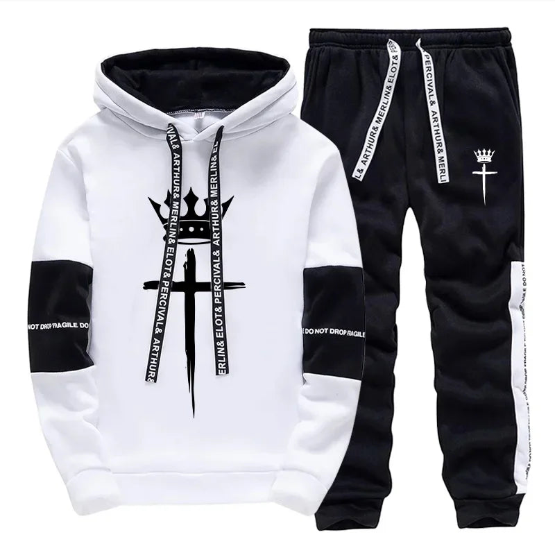 Hot Sales Mens Tracksuit Print Casual Single Piece Sweatshirts Sweatpants Office Home Hoodie Pants Sports Jogging Mens Clothing - SMSB 66