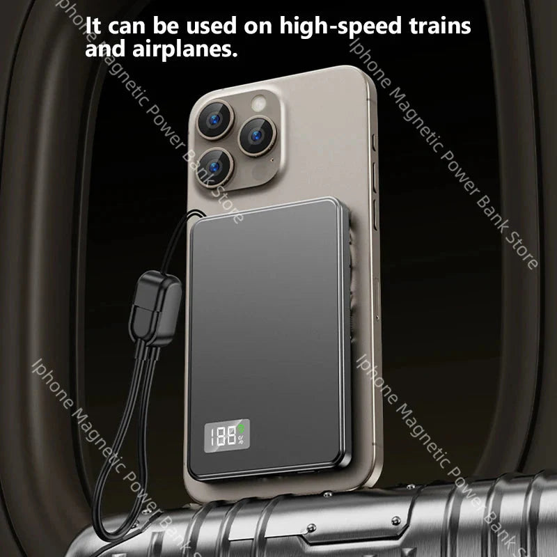 Magnetic Power Bank wireless ultra slim 30000mAh portable charger with digital display charging iPhone 16/15/14 fast