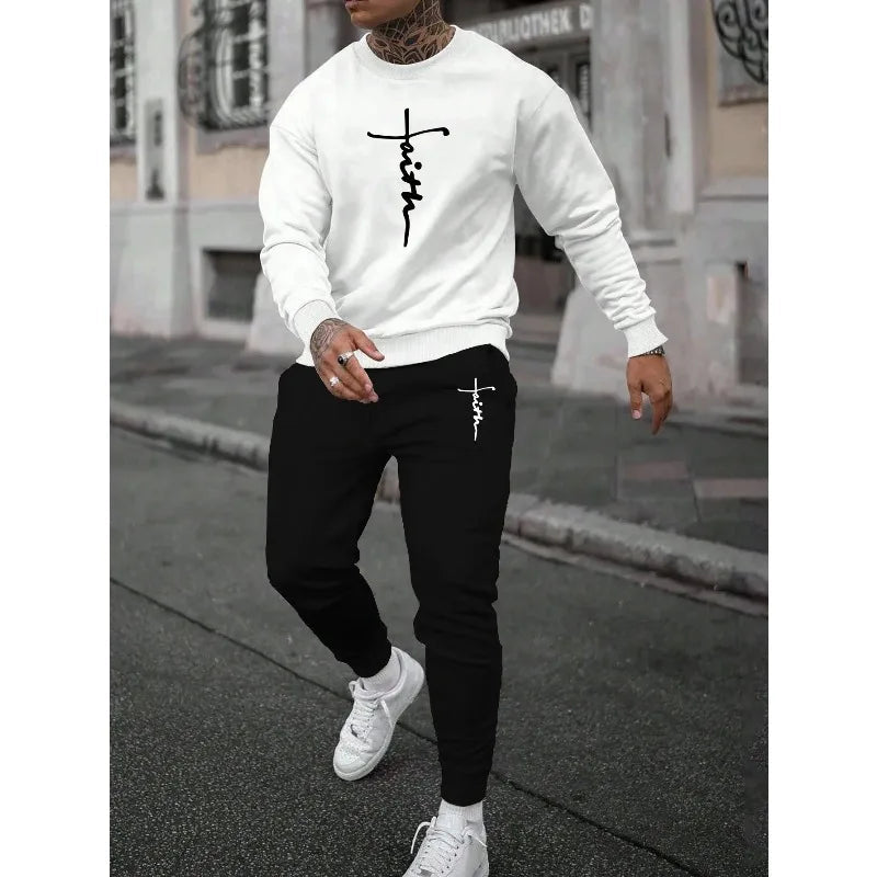 Hot Sales Mens Tracksuit Printing Sweatshirt Jogging Sweatpants Casual Sports Tops Pants Man Clothing Street Hip Hop Sportswear - SMSB 66