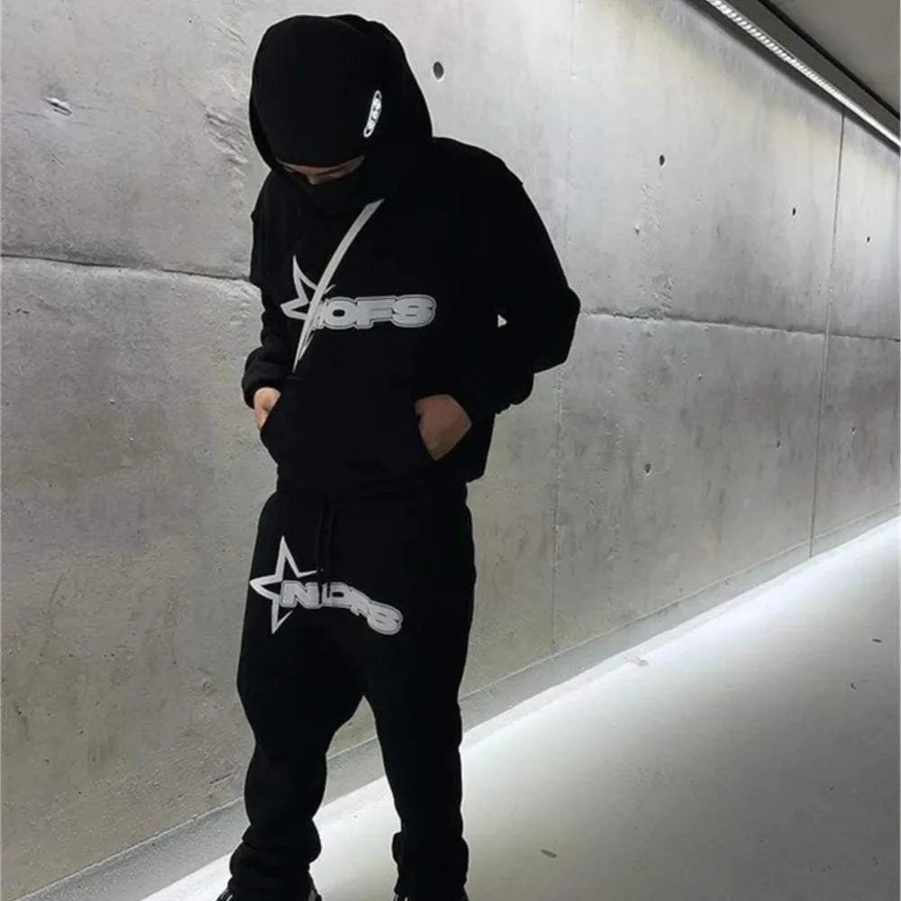 Y2K Hoodies Men Harajuku Hip Hop Letter Graphic Print Loose Sweatshirts 2024 Punk Rock Gothic Clothes Tops Goth Pants Streetwear - SMSB 66