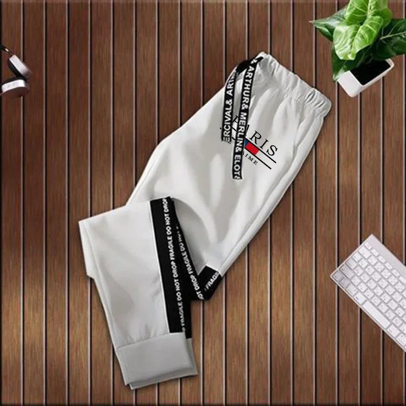 2025 Urban Fashion Street Style Hoodie Sportswear Paris Print Mens Sweatshirt Sweatpants Autumn Winter Casual Sporty Jogger Set - SMSB 66