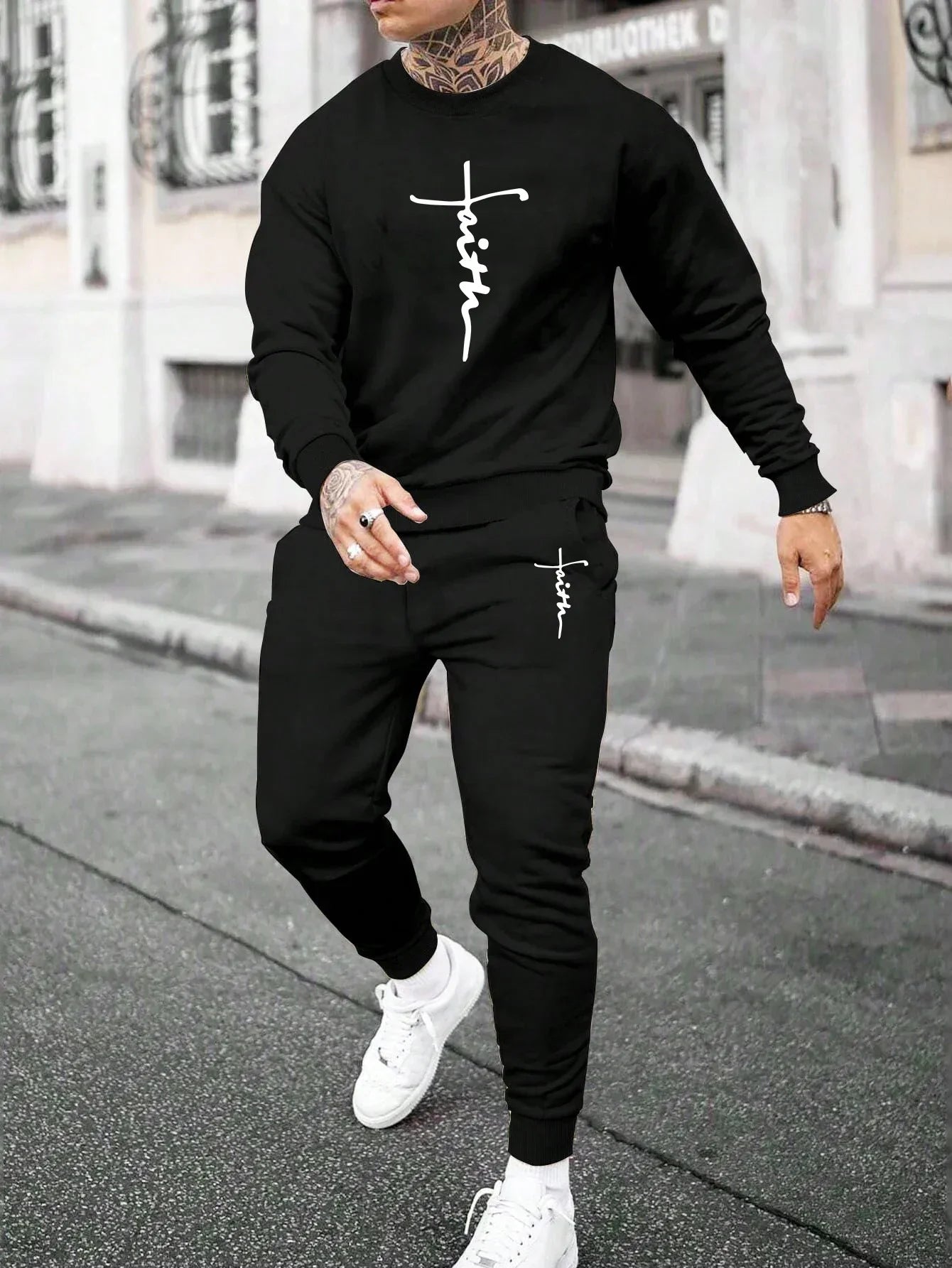 Hot Sales Mens Tracksuit Printing Sweatshirt Jogging Sweatpants Casual Sports Tops Pants Man Clothing Street Hip Hop Sportswear - SMSB 66