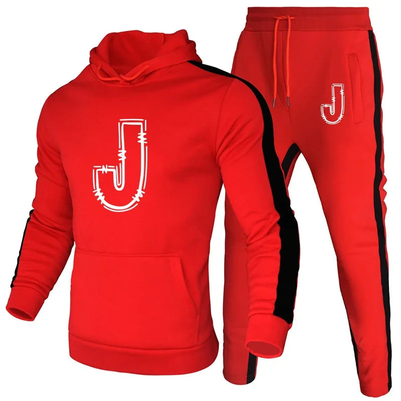 Mens Tracksuit Printing Casual Hoodies Sweatpants 2 Pcs Set Daily Sports Jogging Suits Fashion Hot Sales Street Mens Clothing - SMSB 66