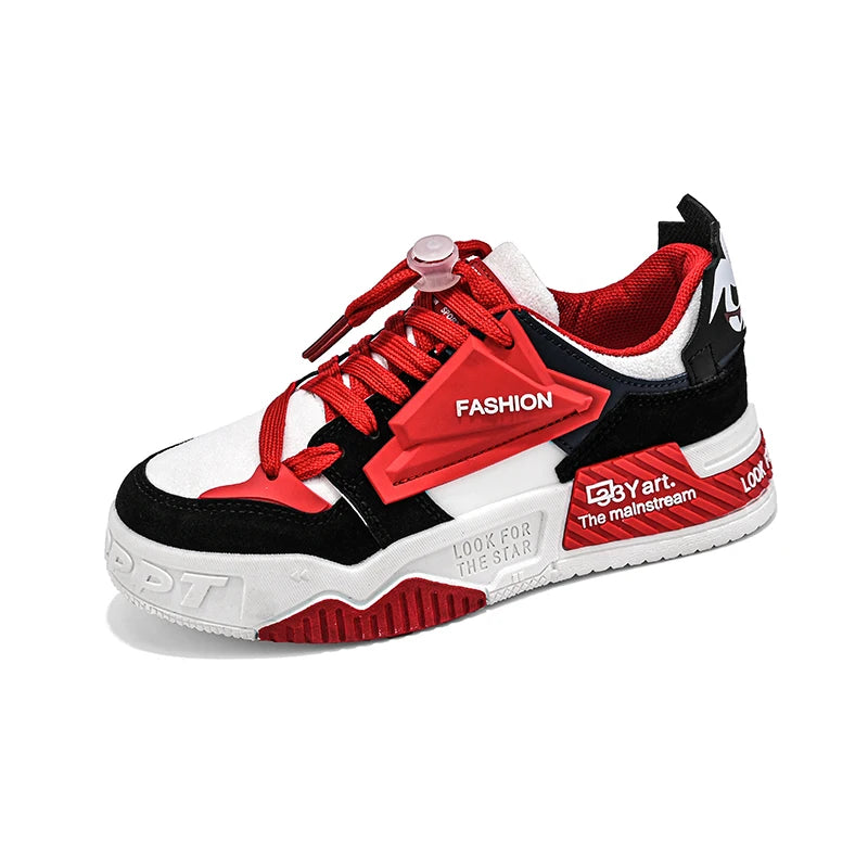 Low top boys' sneakers 2024 new leather children's student casual shoes fashion trend wear-resistant non-slip board shoes - SMSB 66