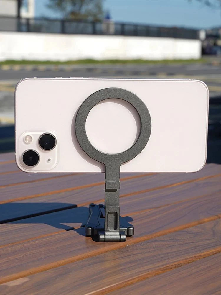 Magnetic Pocket Phone Tripod Cell Phone Tripod Stand for MagSafe Foldable Phone Holder Phone Stand for iPhone 16 15 14 13 12 - SMSB 66