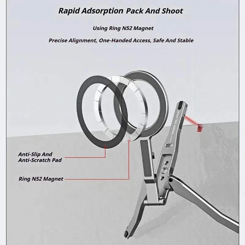 Aluminum For Magsafe Tripod Magnetic Phone Holder Universal Magnetic Phone Tripod Mount Foldable Camera Phone Tripod Stand - SMSB 66