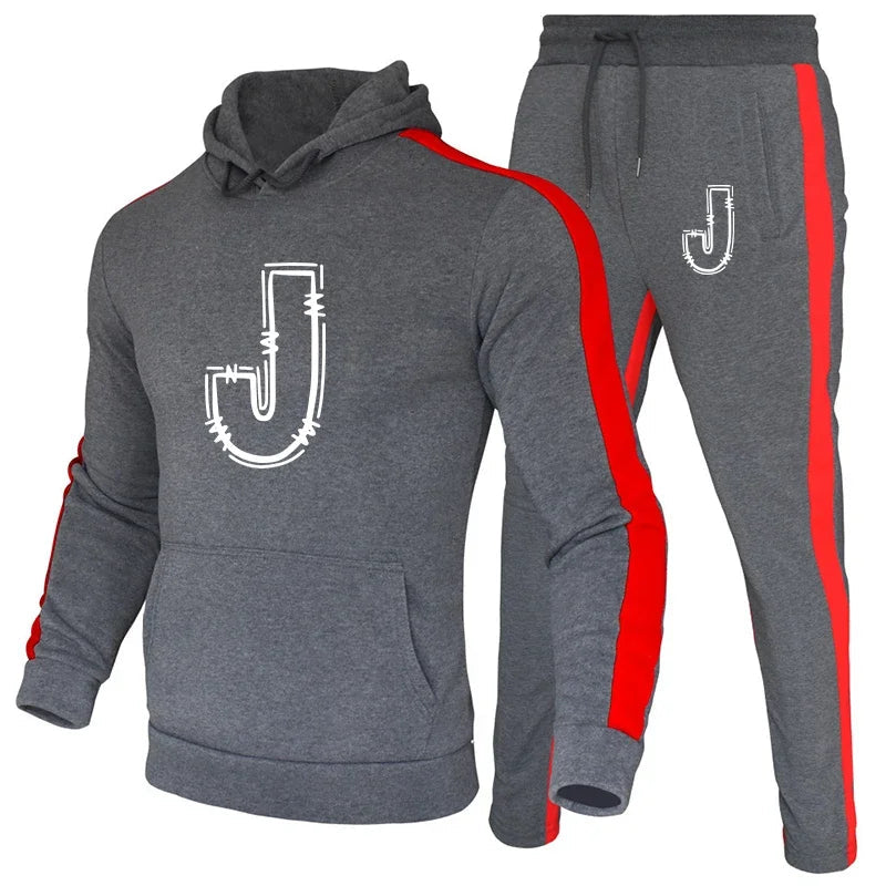 Mens Tracksuit Printing Casual Hoodies Sweatpants 2 Pcs Set Daily Sports Jogging Suits Fashion Hot Sales Street Mens Clothing - SMSB 66