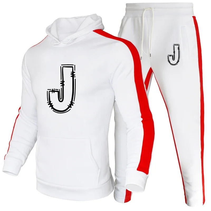 Mens Tracksuit Printing Casual Hoodies Sweatpants 2 Pcs Set Daily Sports Jogging Suits Fashion Hot Sales Street Mens Clothing - SMSB 66