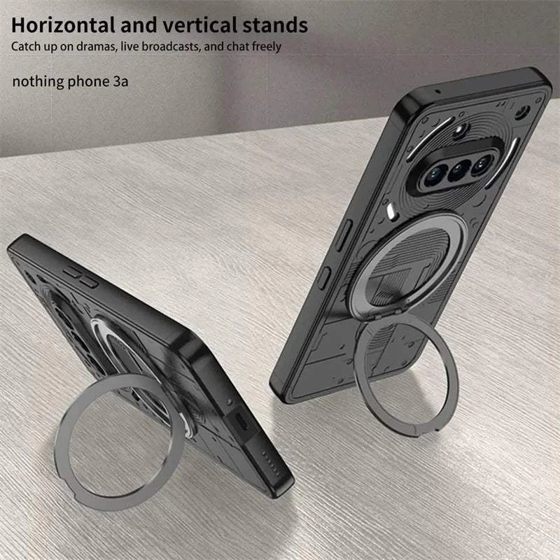 Magnetic Case For Nothing Phone 3 Phone3 Case Ring Stand Transparent Back Cover Protect Shell Shockproof Bumper - SMSB 66