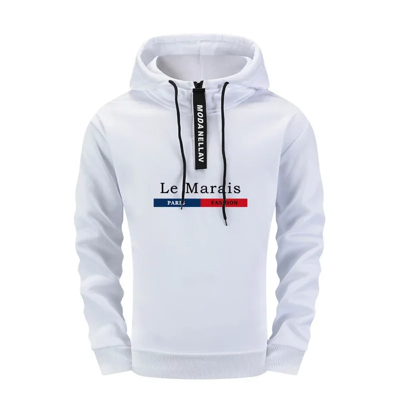 Autumn Winter Paris Fashion Mens 2 Piece Outfit Set 2025 New Half Zip Hoodie and Sweatpants Urban Streetwear Casual Tracksuit - SMSB 66