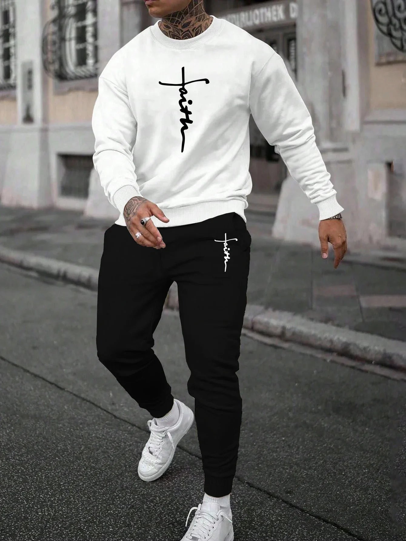 Hot Sales Mens Tracksuit Printing Sweatshirt Jogging Sweatpants Casual Sports Tops Pants Man Clothing Street Hip Hop Sportswear - SMSB 66