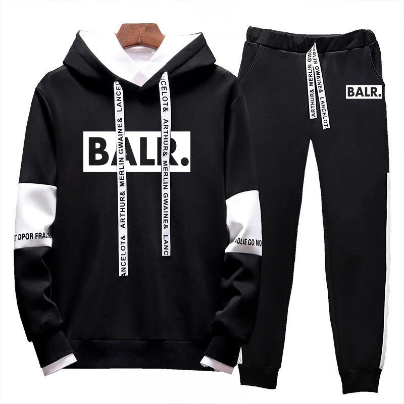 BALR 2025 Spring and Autumn New Men High Quality Fashion Lace-up Designe Sets Printing Hoodie Leisure Sweatpants Two-piece Suits - SMSB 66