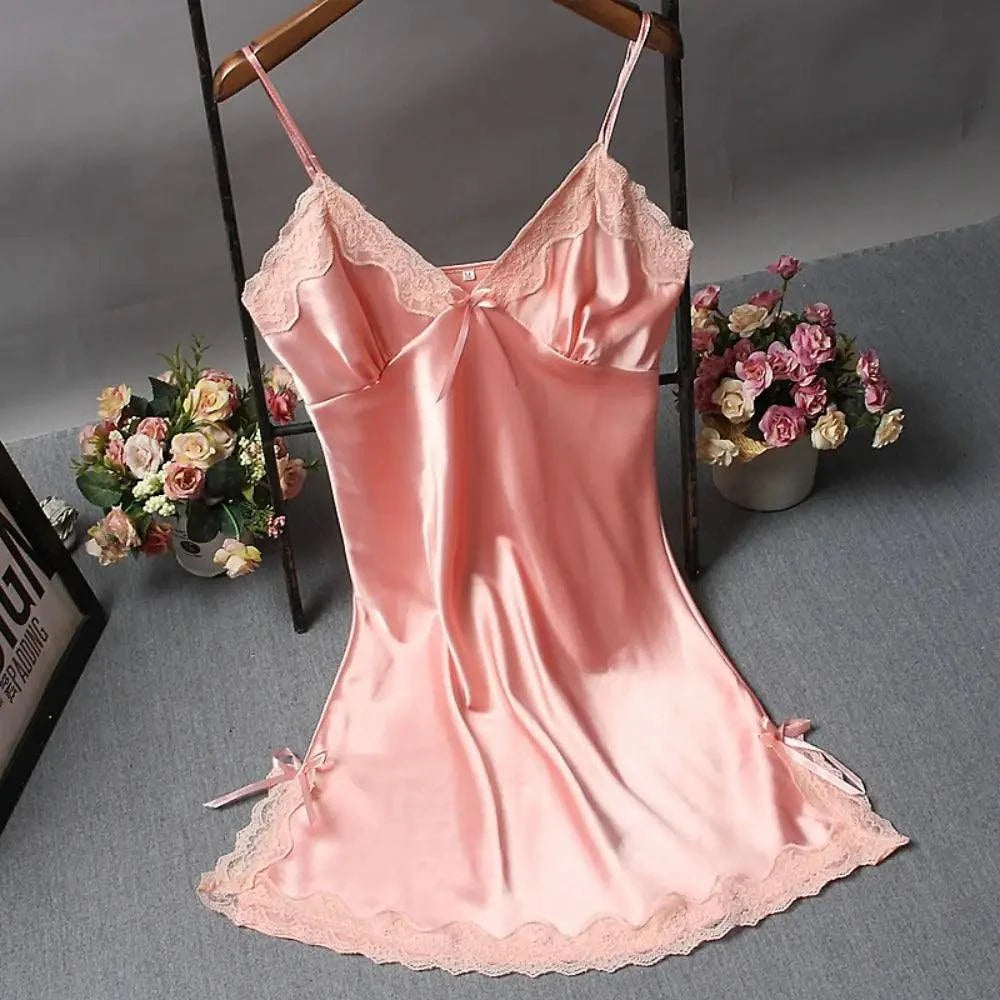 Sexy Lace Patchwork Camisola Lingerie Nighty Wedding Dress Sleep Wear Nightdress Clothes Women's Nightgowns Sexy Nightwear - SMSB 66