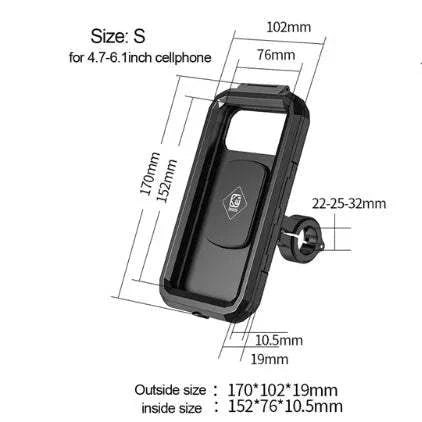 Waterproof Mobile Phone Case Bicycle Motorcycle Phone Holder Handlebar Installation For 4.7-6.8 "Phone Shockproof and Anti-fall - SMSB 66