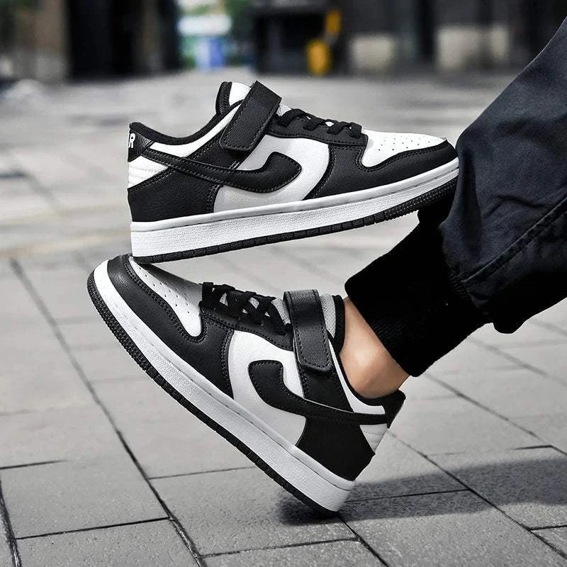 Boys' sports shoes 2025 new leather-covered waterproof children's casual shoes primary school trend non-slip board shoes - SMSB 66