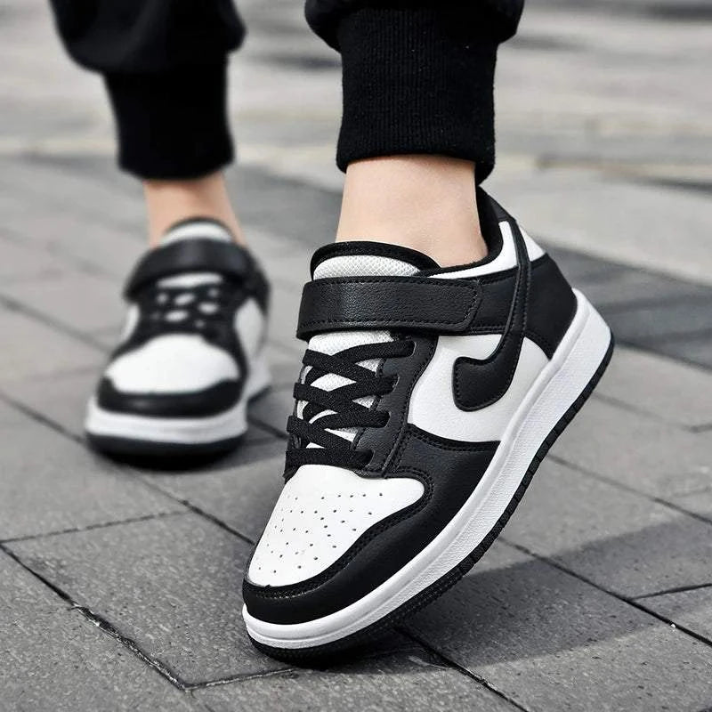 Boys' sports shoes 2025 new leather-covered waterproof children's casual shoes primary school trend non-slip board shoes - SMSB 66