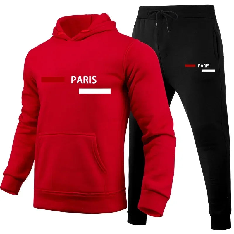 New in Mens Tracksuit Paris Printed Single Piece Sweatshirts Sweatpants Casual Sports Jogging Clothing Office Home Hoodies Pants - SMSB 66
