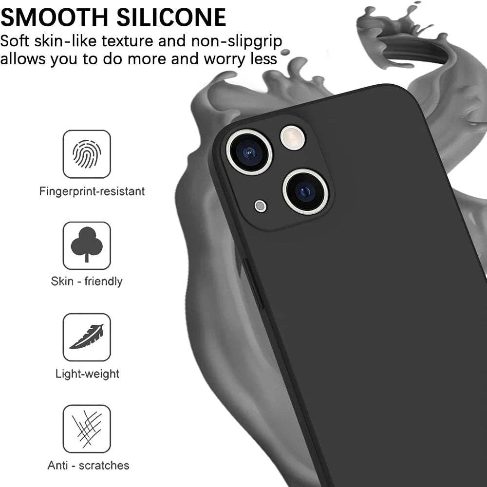 Shockproof Black Phone Case For iPhone 16 15 Pro Fundas For iphone 11 12 13 14 Pro Max 15 Plus Camera Protection Back Cover Case - SMSB 66