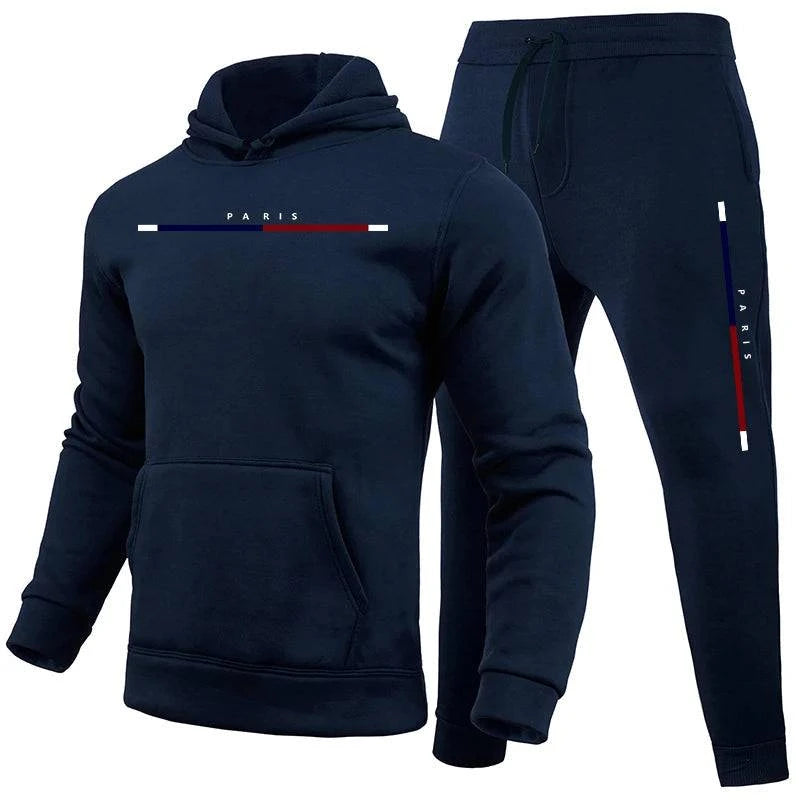 2025 Autumn New Arrival Man Hooded Tracksuit 2pcs Set Hoodie&sweatpants Male Daily Casual Sports Jogging Suit Gym Fitness Outfit - SMSB 66