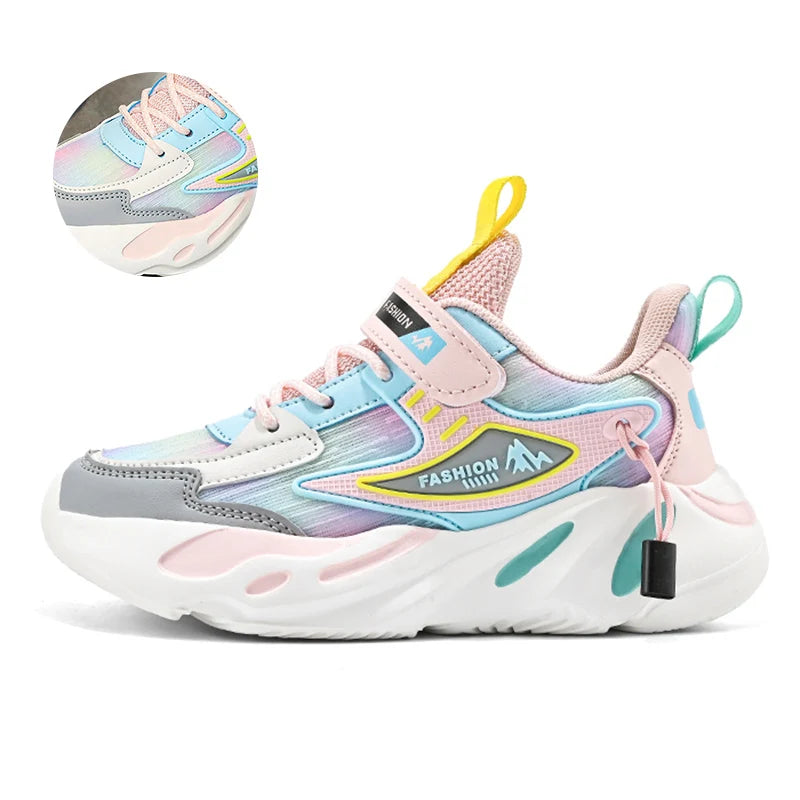 Fashion Children Shoes Girls Sneakers School Sports Summer Mesh Breathable For Kids Tennis Casual Shoes - SMSB 66