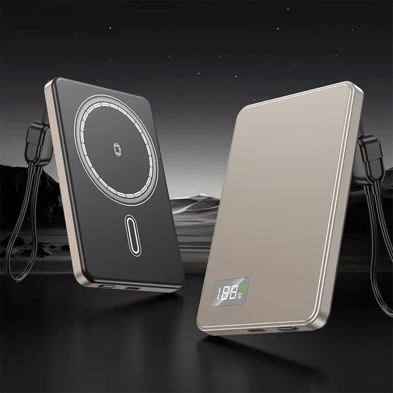 Ultra slim magnetic power bank 30000mAh with digital display and fast wireless charging for iPhone 16/15/14