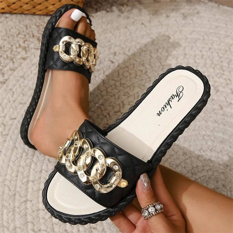 New Summer Style Fashionable Comfortable Stylish Elegant Wear-resistant Casual Beach Thick-soled Sandals and Slippers Women - SMSB 66