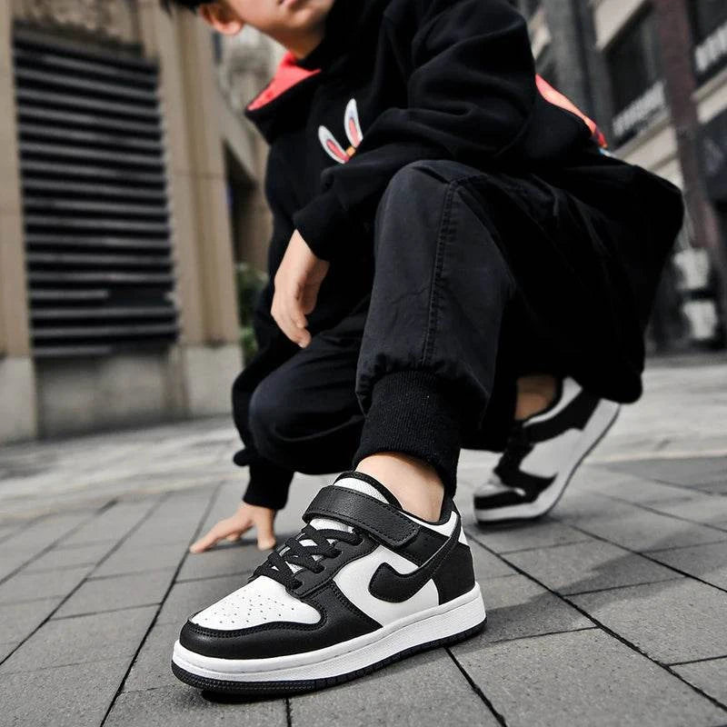 Boys' sports shoes 2025 new leather-covered waterproof children's casual shoes primary school trend non-slip board shoes - SMSB 66