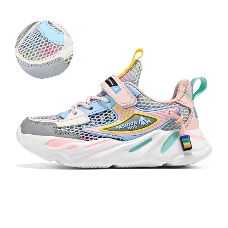 Fashion Children Shoes Girls Sneakers School Sports Summer Mesh Breathable For Kids Tennis Casual Shoes - SMSB 66