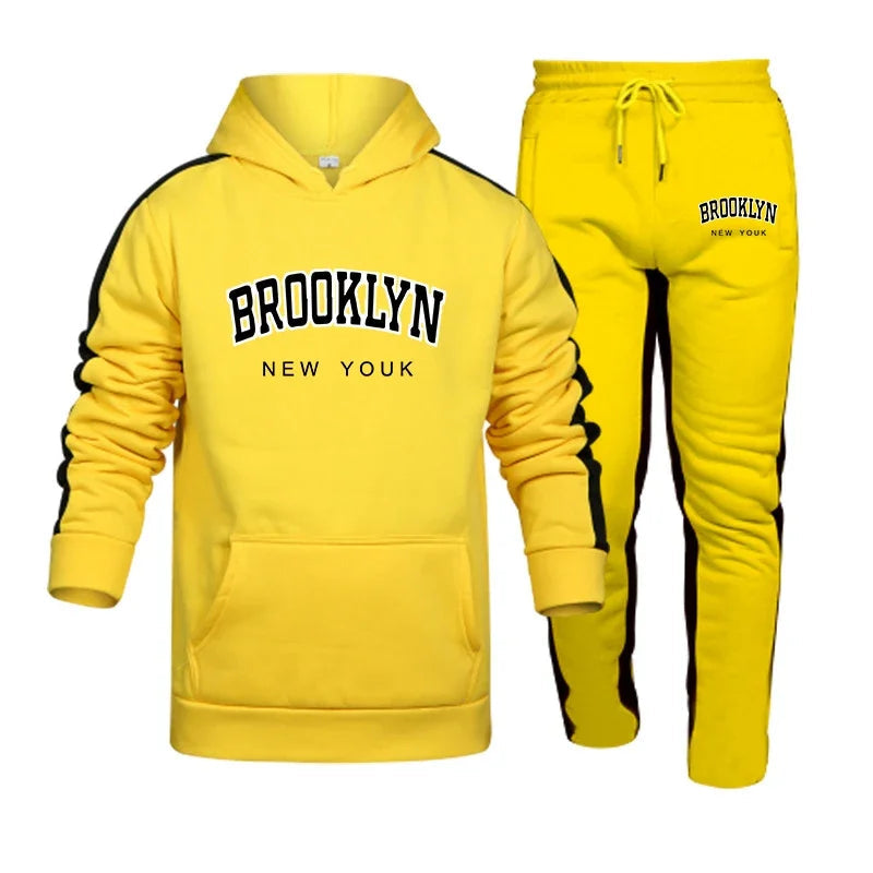 Hot Sales Mens Tracksuit Set Daily Dressing Sportswear Man Jogging Hoodie Sweatpants Sets for Men Two Piece Casual 2024 Outdoors - SMSB 66