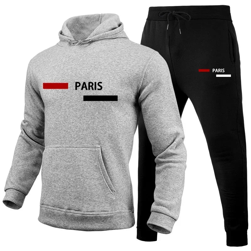 New in Mens Tracksuit Paris Printed Single Piece Sweatshirts Sweatpants Casual Sports Jogging Clothing Office Home Hoodies Pants - SMSB 66