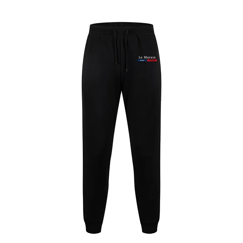 Autumn Winter Paris Fashion Mens 2 Piece Outfit Set 2025 New Half Zip Hoodie and Sweatpants Urban Streetwear Casual Tracksuit - SMSB 66