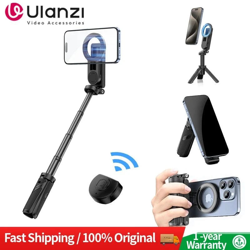 Ulanzi JJ03 Magnetic Selfie Stick Phone Tripod For iPhone 16 15 14 13 12 Pro Max Magsafe Smartphone Wireless Grip Desktop Stand - SMSB 66