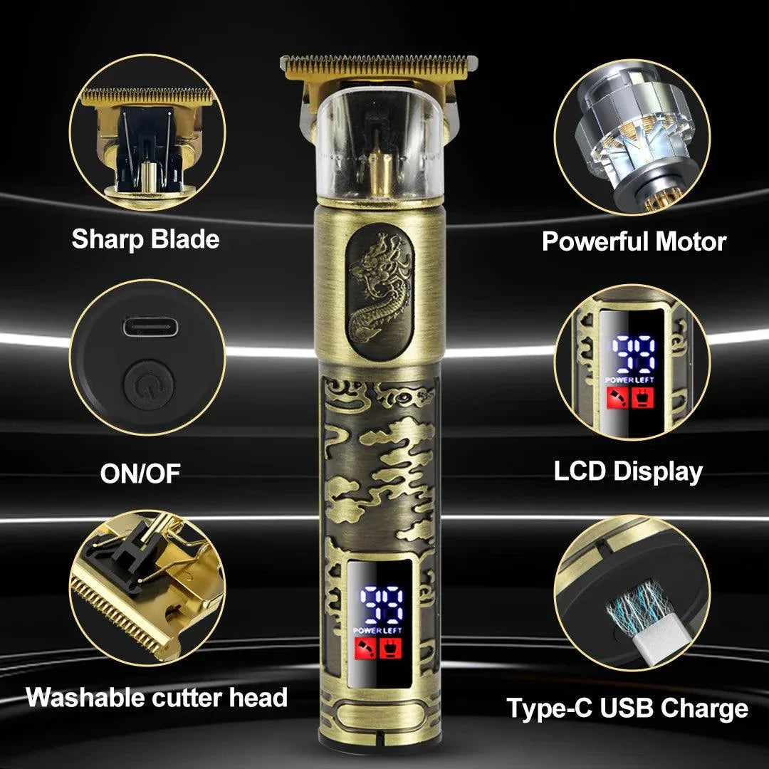 Sejoy Hair Clippers with sharp stainless steel blade, powerful motor, LCD display, washable cutter head, and Type-C USB charging.