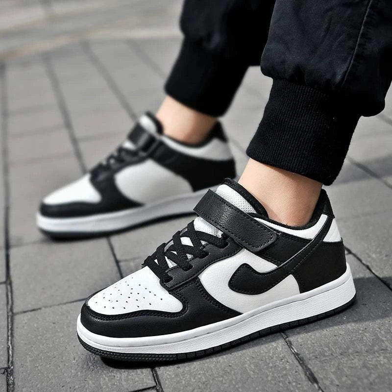 Boys' sports shoes 2025 new leather-covered waterproof children's casual shoes primary school trend non-slip board shoes - SMSB 66