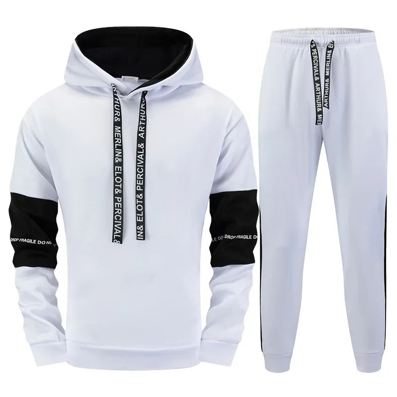 Hot Sales Mens Tracksuit Solid Color Casual Sweatshirts Set Daily Sports Jogging Mens Clothing Autumn Winter Hoodie Pants Suit - SMSB 66