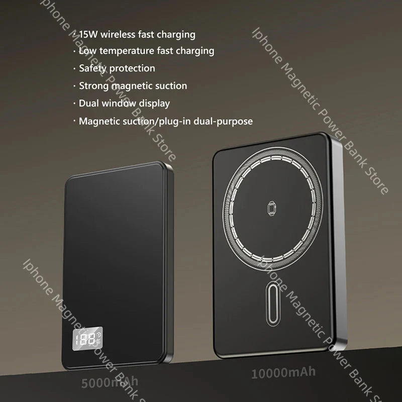 Magnetic Power Bank wireless ultra slim 30000mAh fast charging portable charger with digital display and strong magnetic suction for iPhone 16/15/14