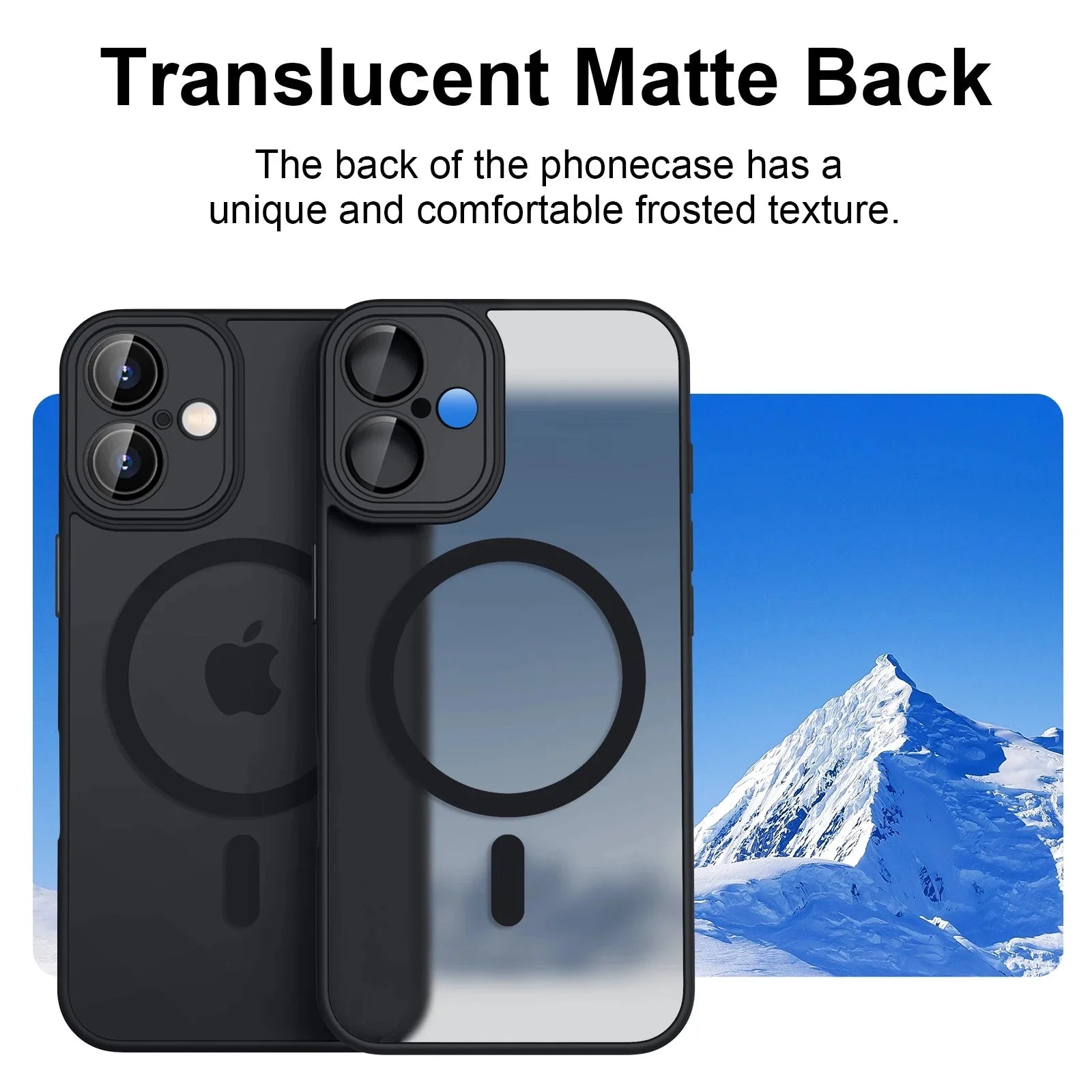 Luxury magnetic matte translucent shockproof iPhone case compatible with Magsafe wireless charging