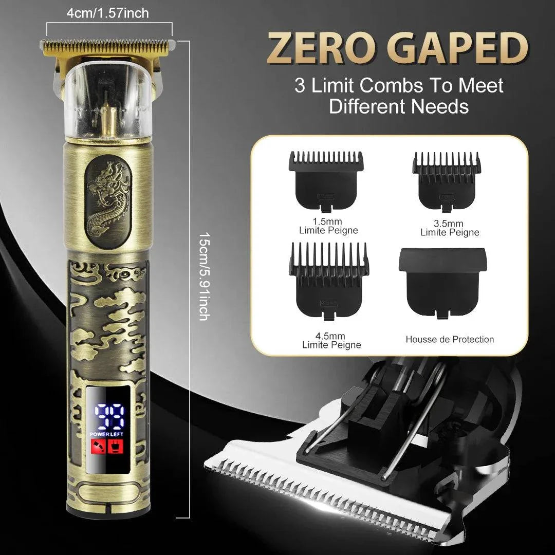 Sejoy Hair Clippers cordless electric trimmer with stainless steel blade and LED display, includes 3 limit combs and USB rechargeable.