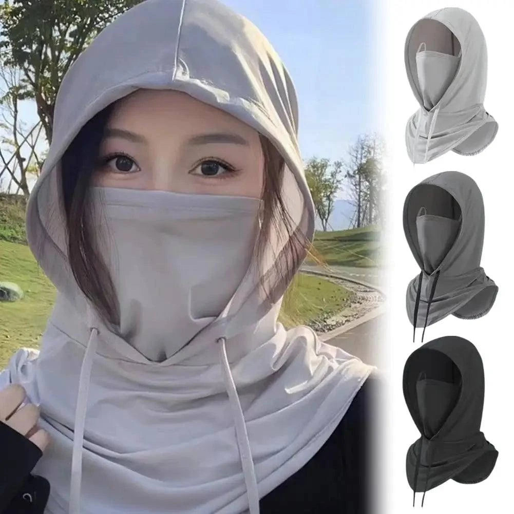 Fishing Hat With Mask Summer Sun Protection Wide Brim Women Men Sun Cap Mountaineering Hunting Hiking ﻿ - SMSB 66