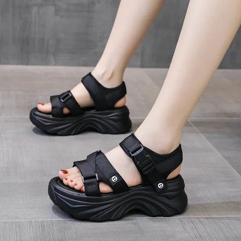 Summer Thick-soled Elevated Beach Casual Sneakers, Fashionable, Breathable and Comfortable Women's Sandals Zapatos Mujer - SMSB 66