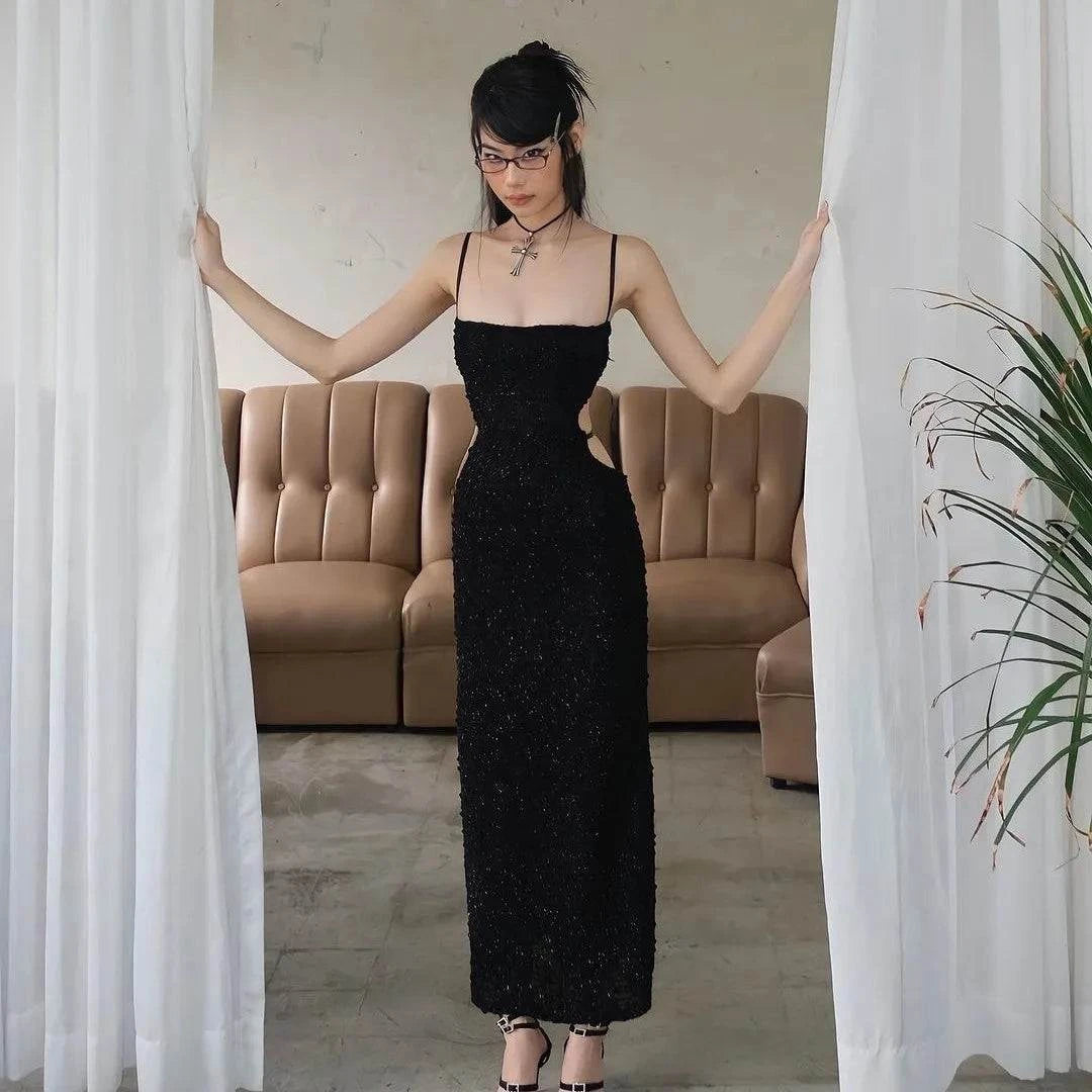 White Ruffle Mini Dress Summer Women Elegant Spaghetti Strap Slim Party Sexy V-neck Backless Vacation Club Outfits 2023 - SMSB 66