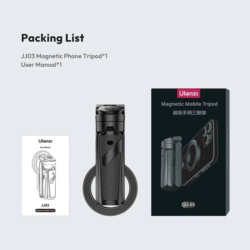 Ulanzi JJ03 Magnetic Selfie Stick Phone Tripod For iPhone 16 15 14 13 12 Pro Max Magsafe Smartphone Wireless Grip Desktop Stand - SMSB 66