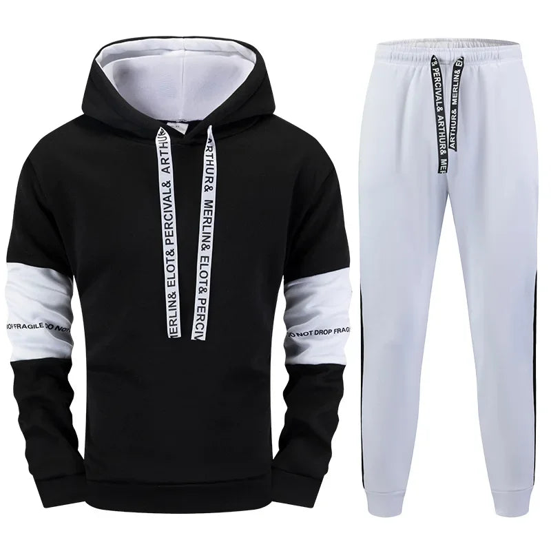 Hot Sales Mens Tracksuit Solid Color Casual Sweatshirts Set Daily Sports Jogging Mens Clothing Autumn Winter Hoodie Pants Suit - SMSB 66