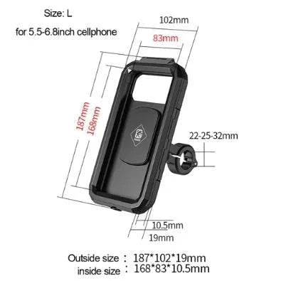 Waterproof Mobile Phone Case Bicycle Motorcycle Phone Holder Handlebar Installation For 4.7-6.8 "Phone Shockproof and Anti-fall - SMSB 66