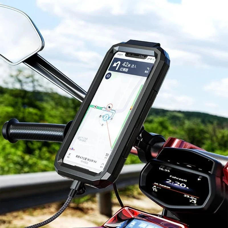 Waterproof Mobile Phone Case Bicycle Motorcycle Phone Holder Handlebar Installation For 4.7-6.8 "Phone Shockproof and Anti-fall - SMSB 66