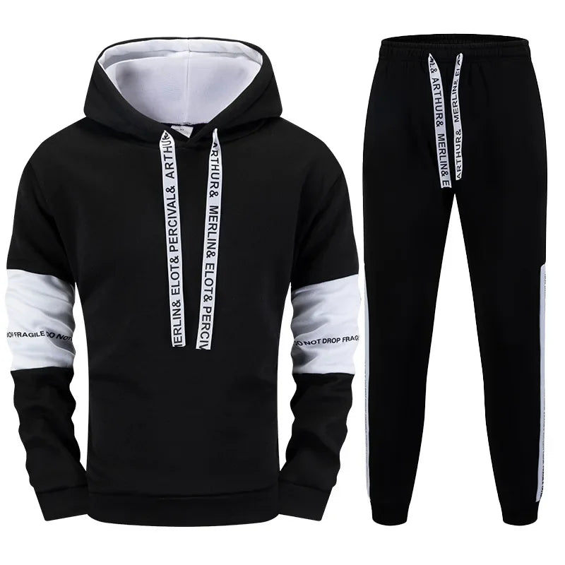 Hot Sales Mens Tracksuit Solid Color Casual Sweatshirts Set Daily Sports Jogging Mens Clothing Autumn Winter Hoodie Pants Suit - SMSB 66