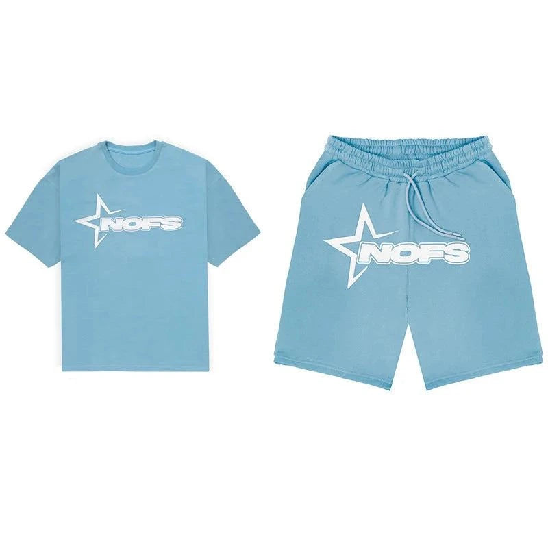 Y2K T-shirt Short Kpop Street Fashion Letter Print Unisex Short Sleeve Tops Casual Loose Drawstring Shorts Women Men Clothes Tee - SMSB 66