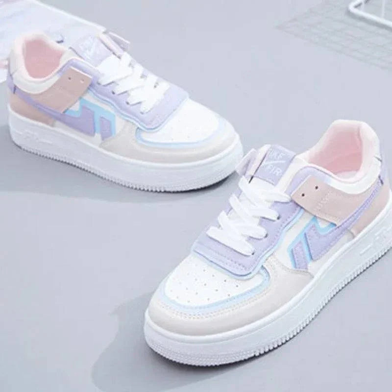 Spring Autumn fashion breathable casual sports shoes with thick sole and random letters on upper
