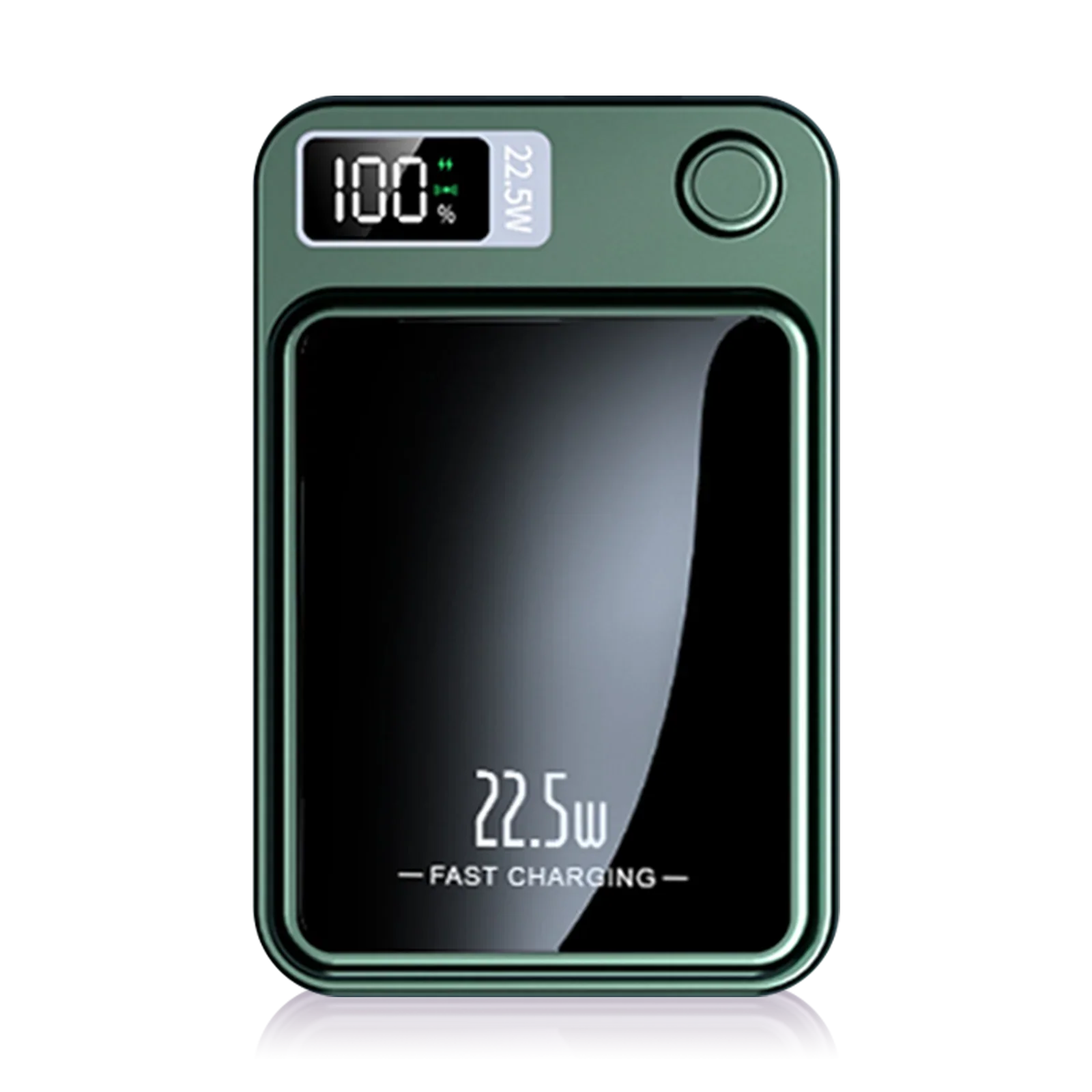 10000mAh magnetic charger power bank with wireless 22.5W fast charging, LED display, foldable stand for iPhone series