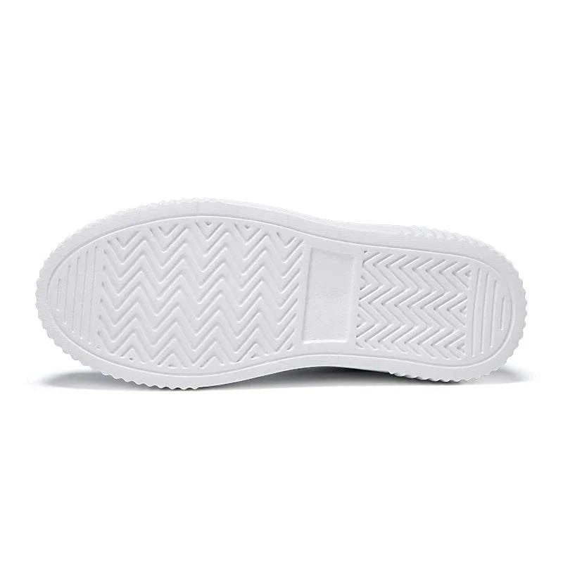 White outsole of lightweight breathable women shoes for skateboarding and casual sports